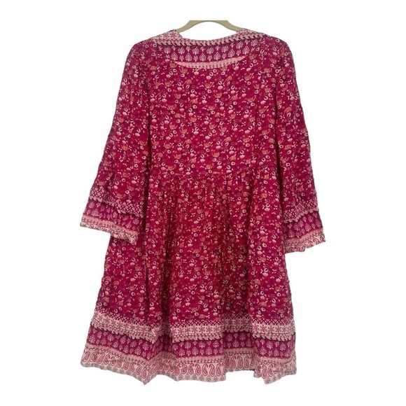 Anthropologie Maeve Isabel Embroidered Tunic Batik Print Embroidered Dress Small - Picture 2 of 7